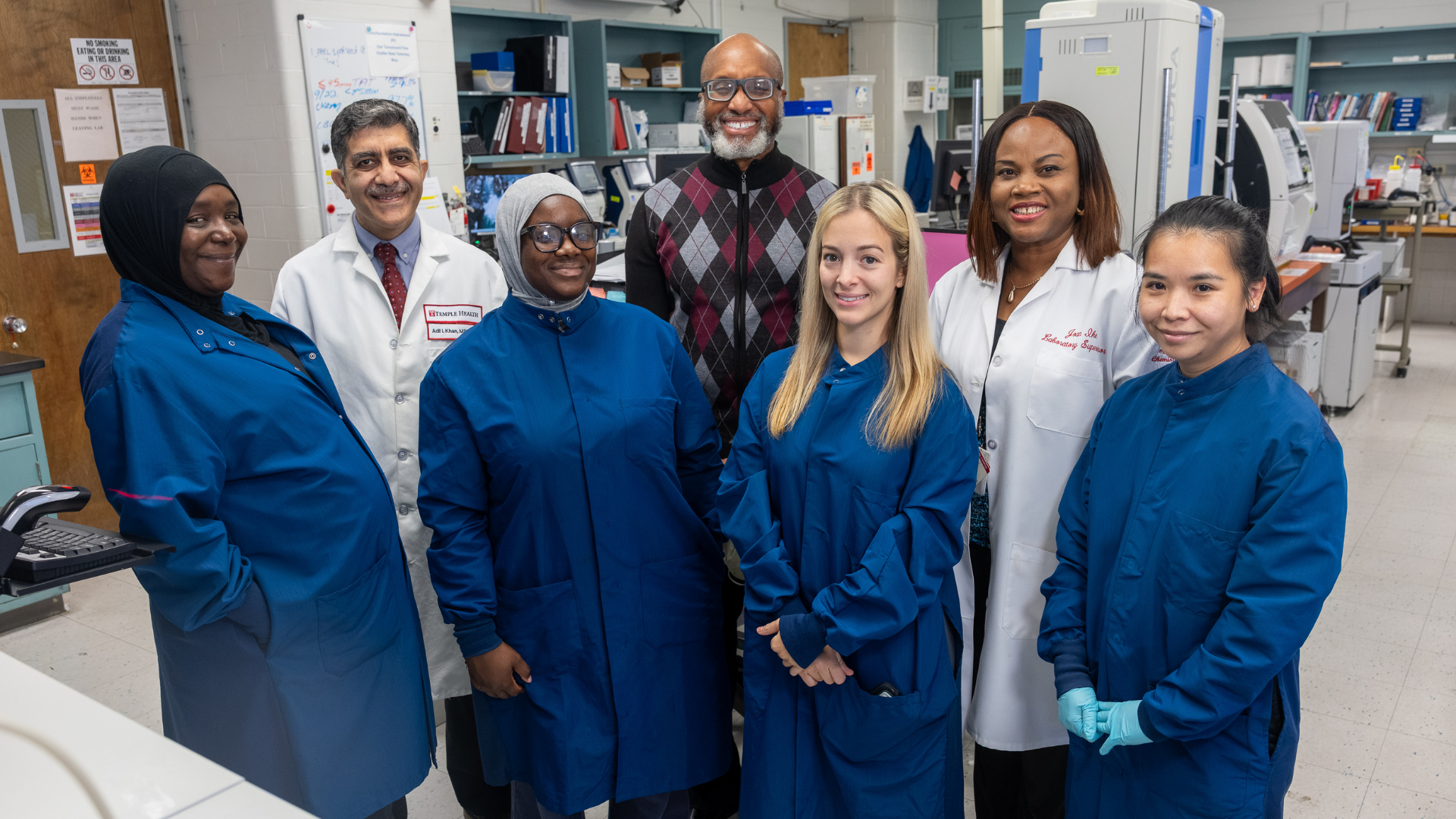 Members of the TUH-Episcopal Campus laboratory testing team