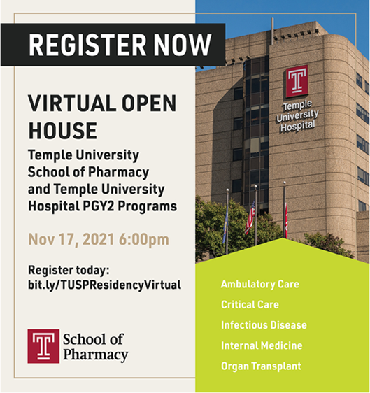 2021 Virtual Open House Temple PGY2 Pharmacy Program