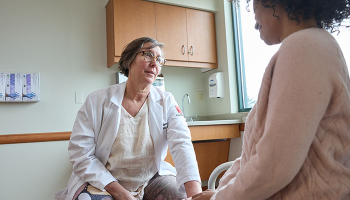 OB/GYN comforting patient