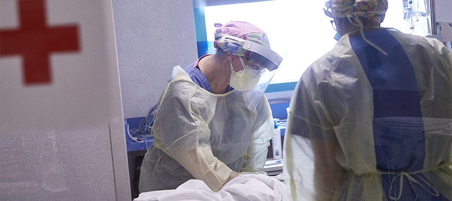 Temple Health workers in COVID unit