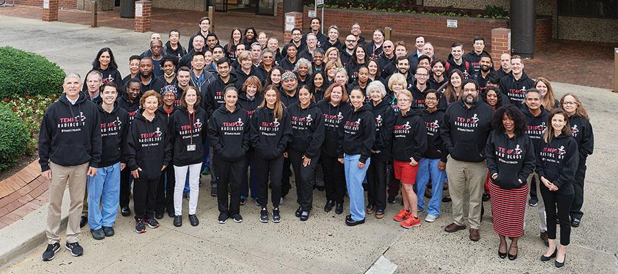 Temple Health radiology team outside Temple University Hospital - Main Campus