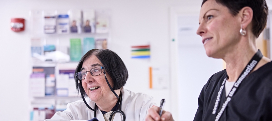 physician with patient