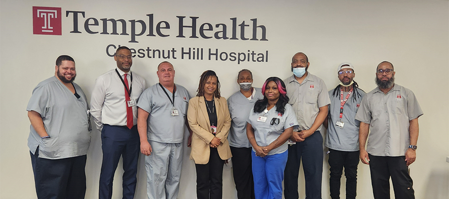 Some of the members of our Temple Health-Chestnut Hill Hospital EVS team.