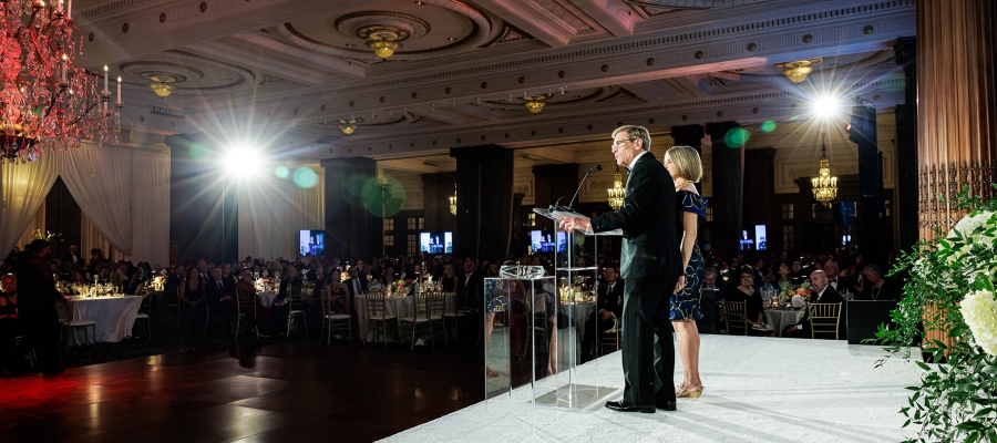 Leigh and John Middleton deliver remarks upon accepting the 2026 Diamond Award