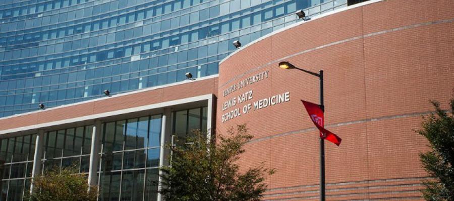 Exterior shot of the Lewis Katz School of Medicine at Temple University