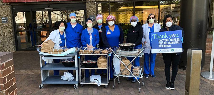 Temple University Hospital employees with Gift of Life meal donation