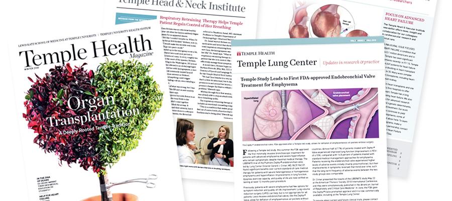 Temple Health publication covers