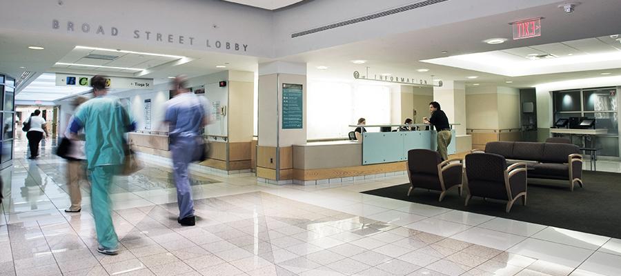 Temple University Hospital visitor signage