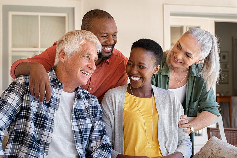 Senior friends enjoying each others' company