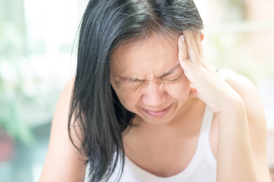 woman in pain
