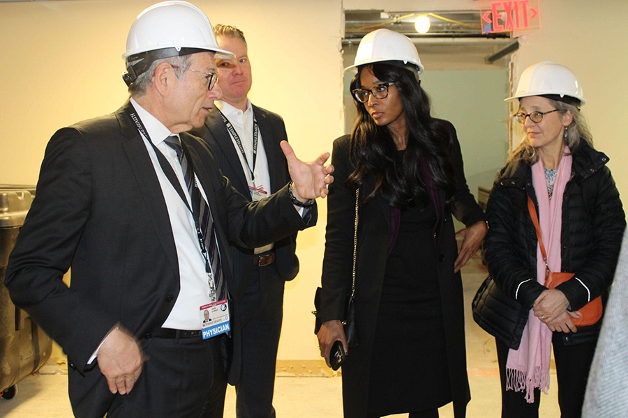 Drs. Davis-Jones and Bogen discuss Women and Families Campus goals with Dr. Ludmir.