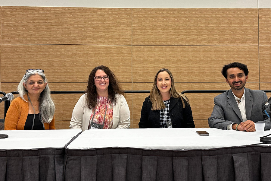 Dr. Rali (far right) on a panel at CHEST 2024. 