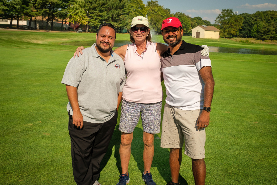 Hernan Alvarado Jr, MBA, RRT, RPFT, Associate Vice President of Respiratory Care, Pulmonary & Sleep Diagnostics Services (far left) joins colleagues at the Golf Outing.