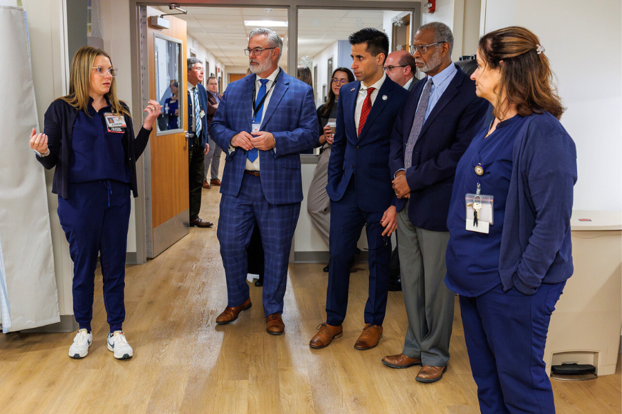 Gilliland takes State Senator Haywood and Representative Khan on a tour of Temple Health-Chestnut Hill Hospital’s new Infusion Center.