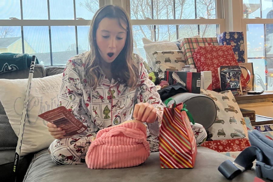 Grace was blown away by her gifts!