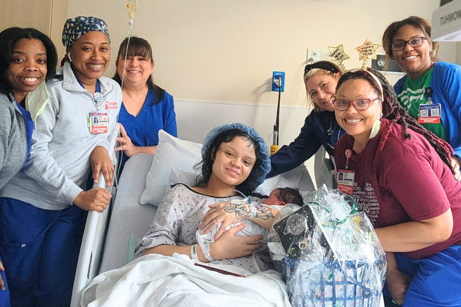 Our 3 West Maternity team with Adin and Chrystal.