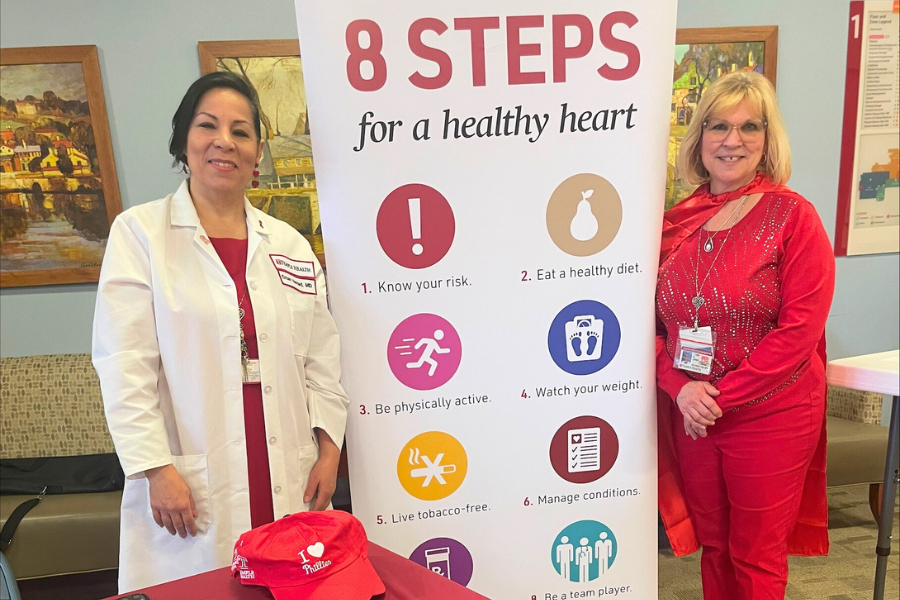 Dr. Hamad and Linda Ruppert, who worked together to direct our Go Red Day events.