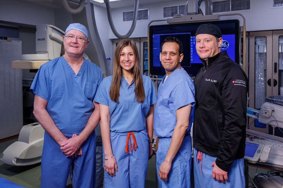 (From left to right): Brian O’Murchu, MD, FACC; Melissa Pietrolungo, DNP, CRNP; Suyog A. Mokashi, MD,; and David M. Fiss, MD.