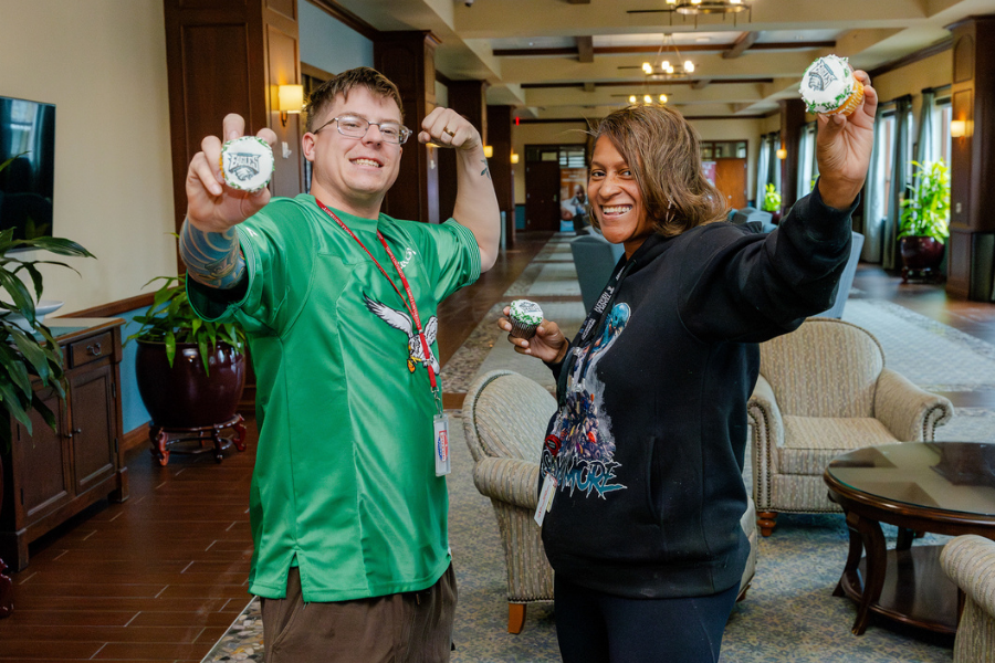 These Temple Women & Families team members are ready to suit up for the Birds’ Offensive Line!
