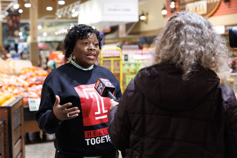 Lakisha Sturgis, RN, BSN, MPH, CPHQ, Director of Community Care Management for Population Health, is interviewed by Fox29.