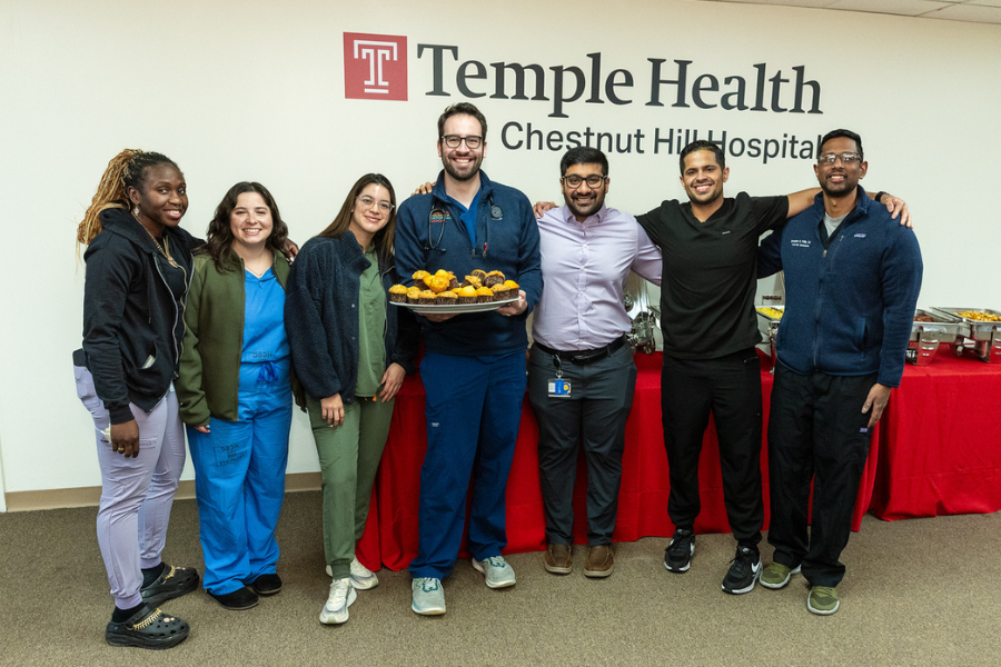Our Temple Health-Chestnut Hill Hospital physicians were treated to a delicious spread—including plenty of muffins!