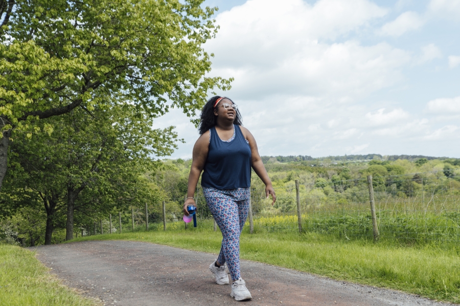 Exercise walk through the park