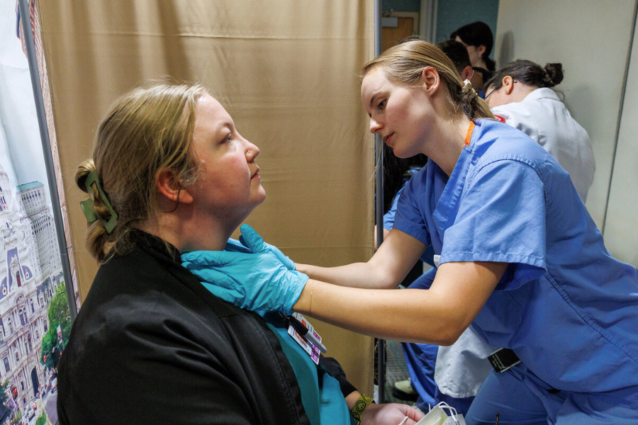 Temple Health residents performed head and neck cancer screenings on patients, employees, and community members.