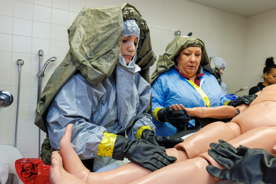 Because the patient was radiologically contaminated, PPE had to be worn during the exercise.