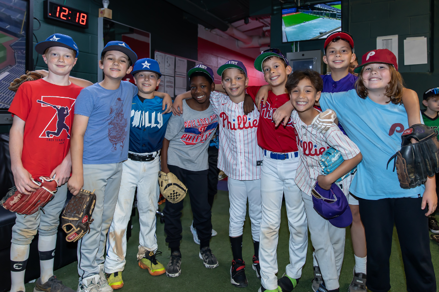 Young athletes from our community at our Coaches Clinic with the Phillies at Citizens Bank Park.