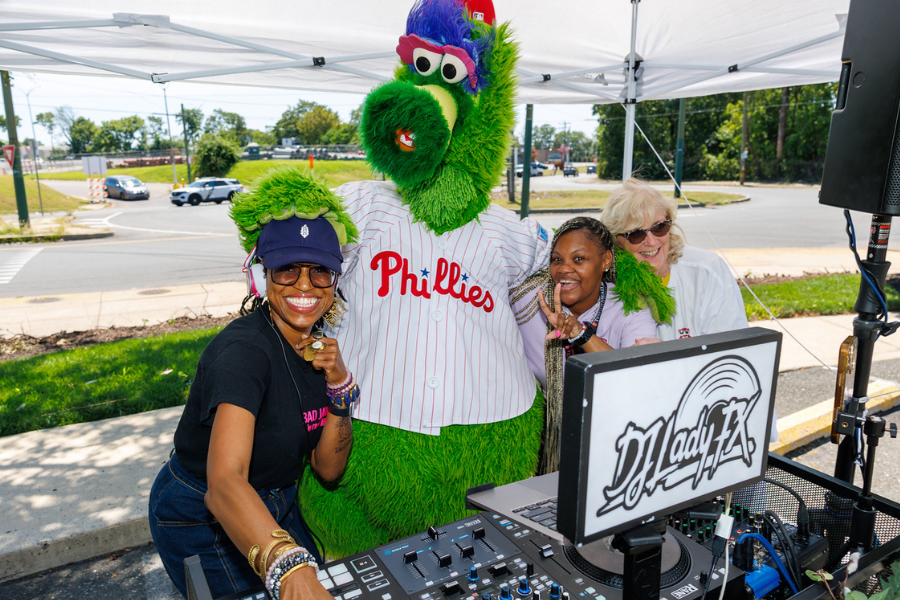 Community members, employees, and the Phanatic himself had a great time at the Back to School Health & Resource Block Party!