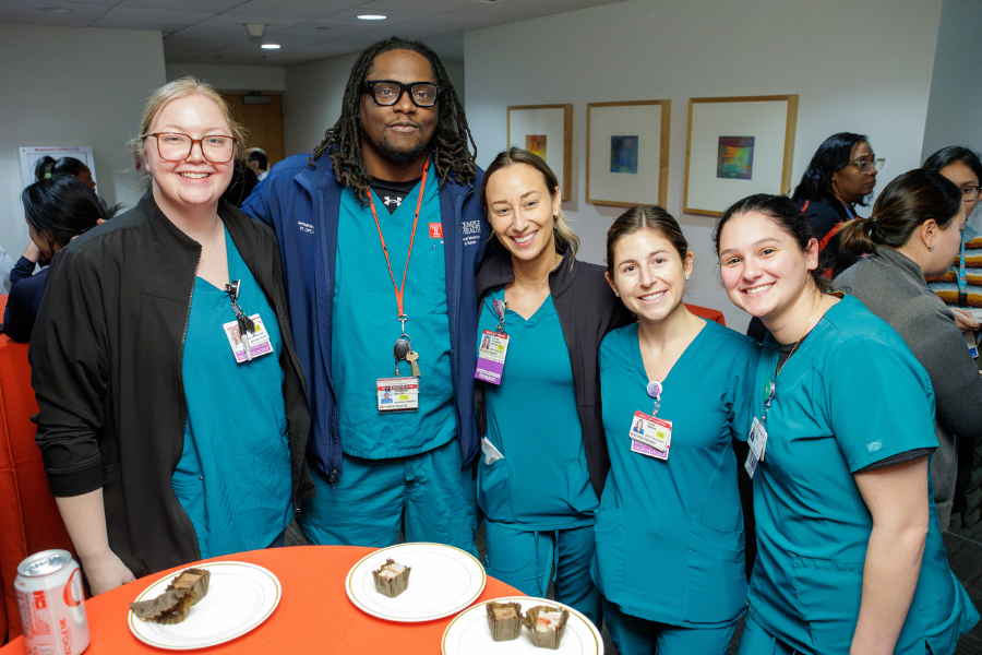 Temple Health teams celebrated achieving their national lung transplant milestone.
