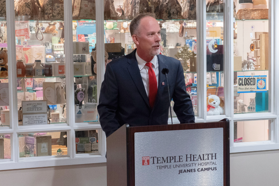 Senator Picozzi and Representative Dougherty with Jeanes employees, community members, and leadership during their visit to TUH-Jeanes Campus.