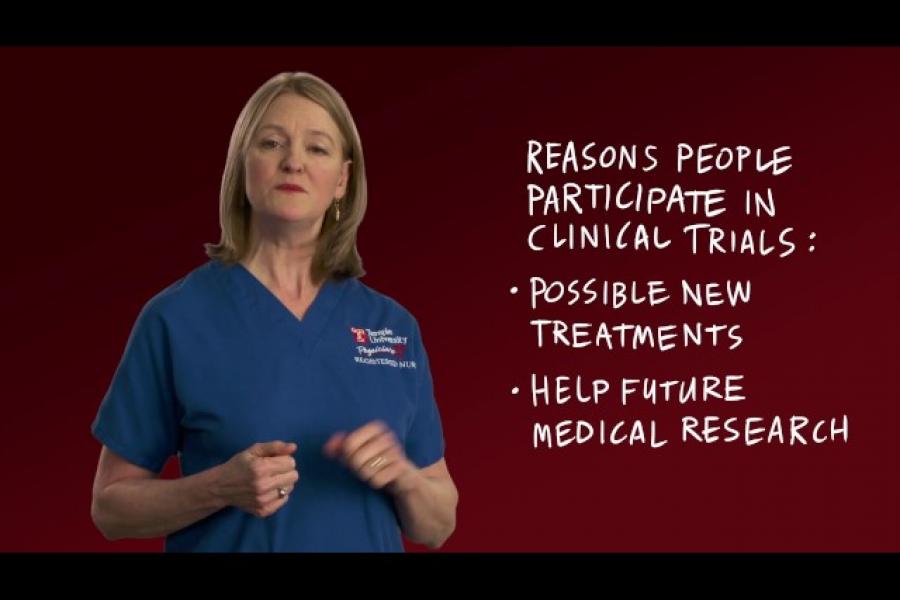 Carla Grabianowski, BSN, RN, CCRP explaining clinical trials