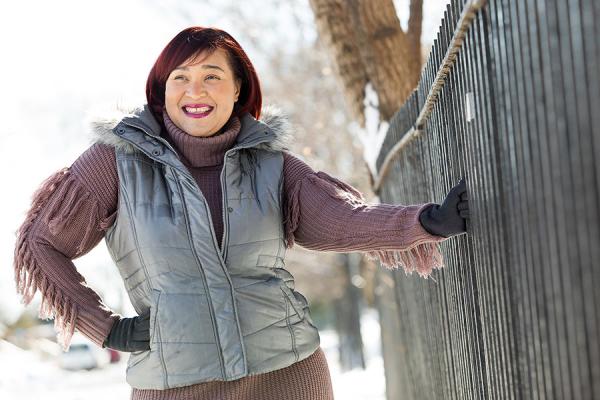 Ingrid posing outside