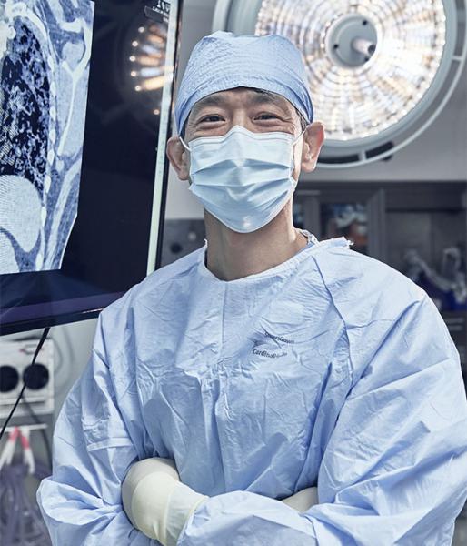 Dr. Shigemura standing in the operating room