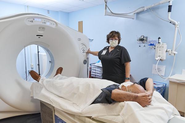 Patient being screened for lung cancer