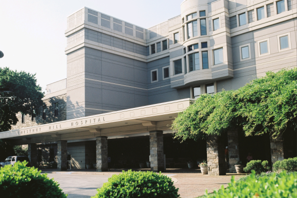 Front entrance of Chestnut Hill Hospital