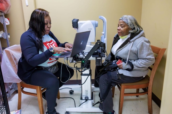 woman patient with physician