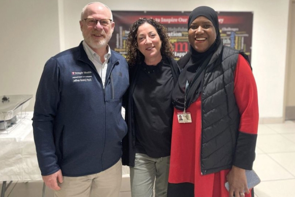 Jeffrey Grand, PsyD, Mari Siegel, MD, and Aliya Khabir at the interfaith Iftar on April 8.