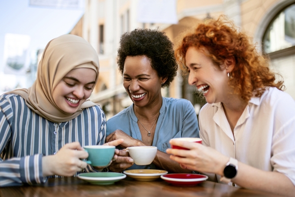 Friends enjoying coffee together