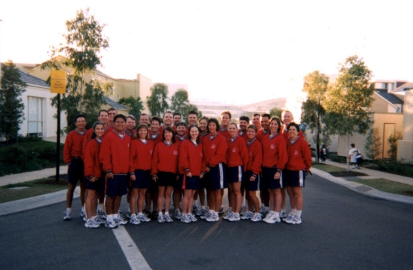 The US medical staff for the 2000 Summer Paralympic Games; Hemsley is the last person on the right. 