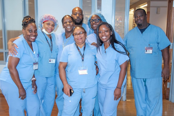 A group shot of some of the Jeanes Campus EVS employees.