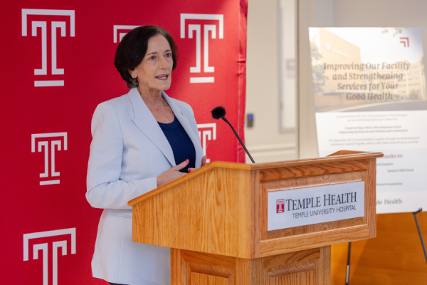 Secretary of the Pennsylvania Department of Human Services Dr. Valerie Arkoosh thanked Temple Health for once again stepping up for our community.