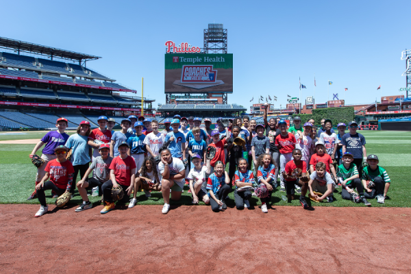 Young athletes from our community at our Coaches Clinic with the Phillies at Citizens Bank Park.