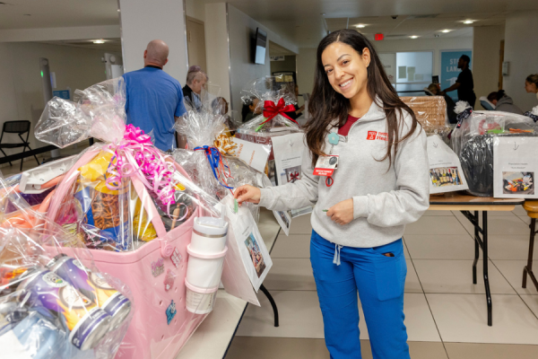 Our team members couldn’t wait to enter to win one of our baskets!