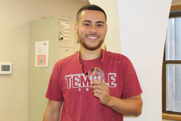 Markus Rodriguez with his TFP C.A.R.E.S. Award.