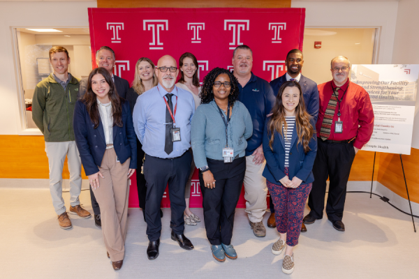 Team members who helped bring the new CRC to life. Yvette Valiente is front row, center right; Marcus Appolon is back row, second from right.