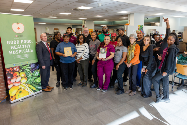 The TUH-Episcopal Dietary team at their Good Food, Healthy Hospitals Award celebration.