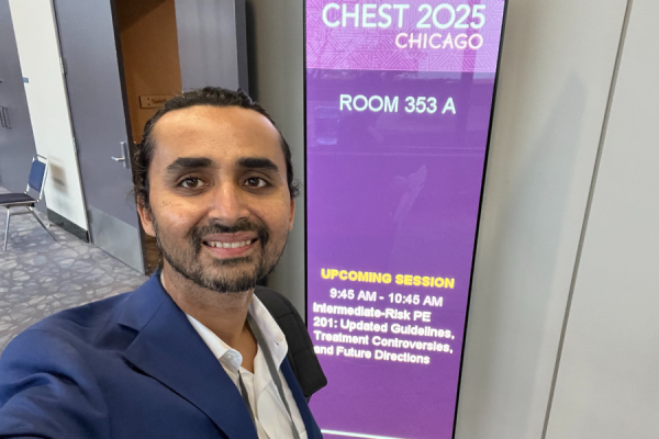 Dr. Rali at the CHEST 2025 Conference in Chicago.
