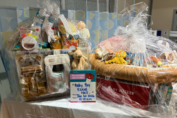 Gift basket from Temple Women & Families Hospital's Labor & Delivery nurses.